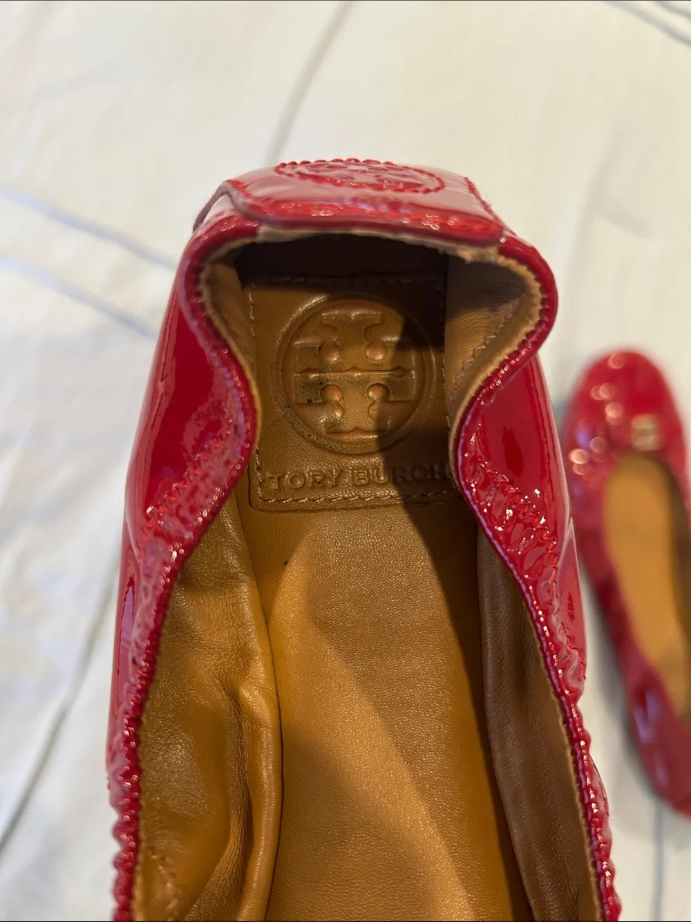 Tory Burch shiny red